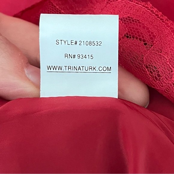 Trina Turk Red Long Sleeve Round Neck Shift Dress Size 10 - Picture 10 of 12